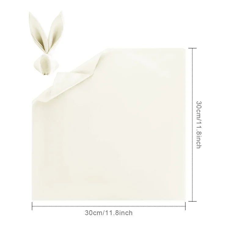 serviettes table rose pâle bleu royal beige clair modernes 12 pièces satinées polyester