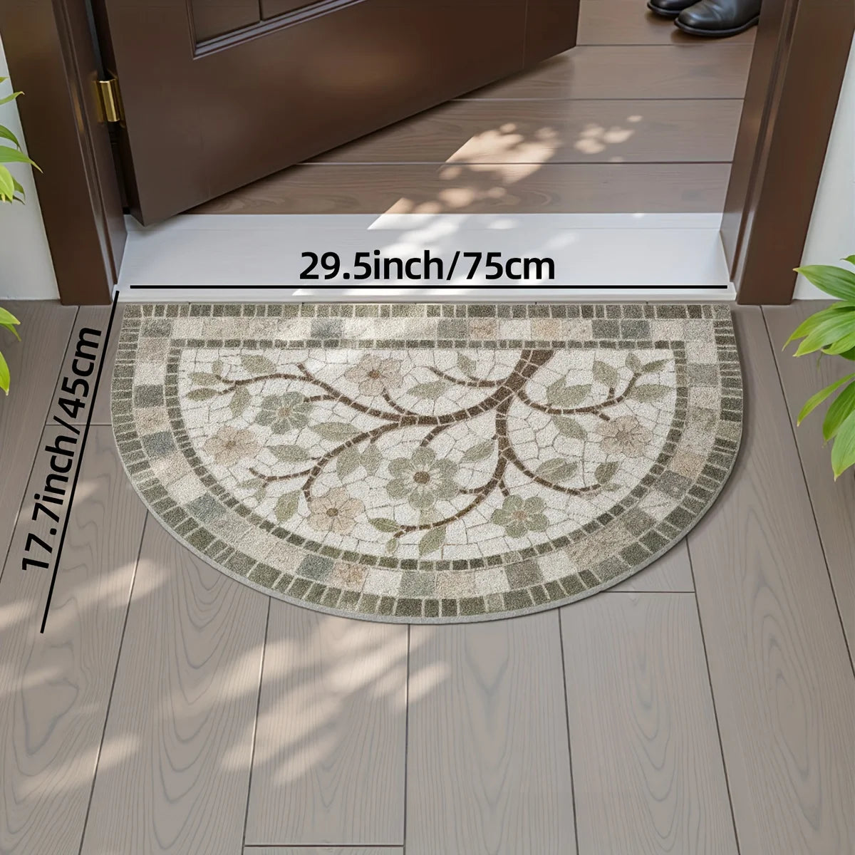 tapis moderne fleurs stylisées imperméable antidérapant résistant décoloration polyester machine lavable