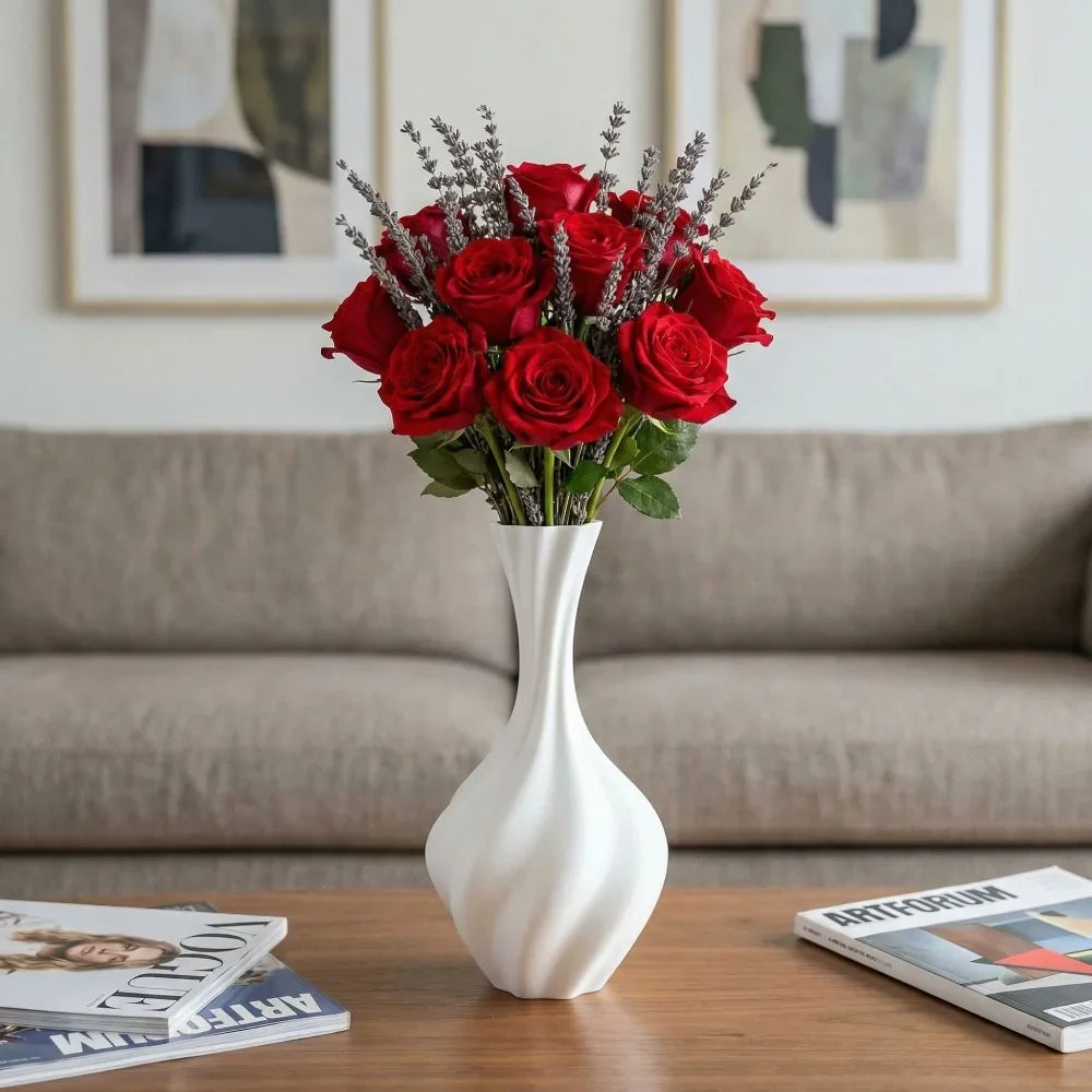 vase table moderne élégant verre cristal rose clair nœud doux