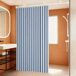 rideau douche pliable noir blanc bleu rayures verticales moderne salle bain étanche