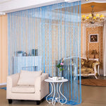 rideau franges perlées 100x200cm polyester transparent moderne salon décoration couleur argentée