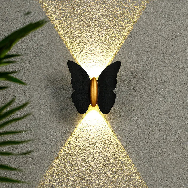 applique murale moderne papillon noir doré extérieure mur adhésive led industrielle chambre salon entrée