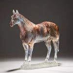 décoration maison statuette cheval résine marron cuivré transparent moderne sculptural 26cm longueur réalisteintérieur chambre