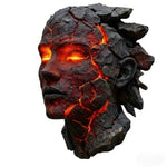 décoration murale masque sculptural noir rouge texture rugueuse art contemporain expressionniste ornement suspendu