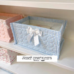 panier rangement coton pliable blanc bleu imprimé animaux utilisation multiple organisation cadeaux