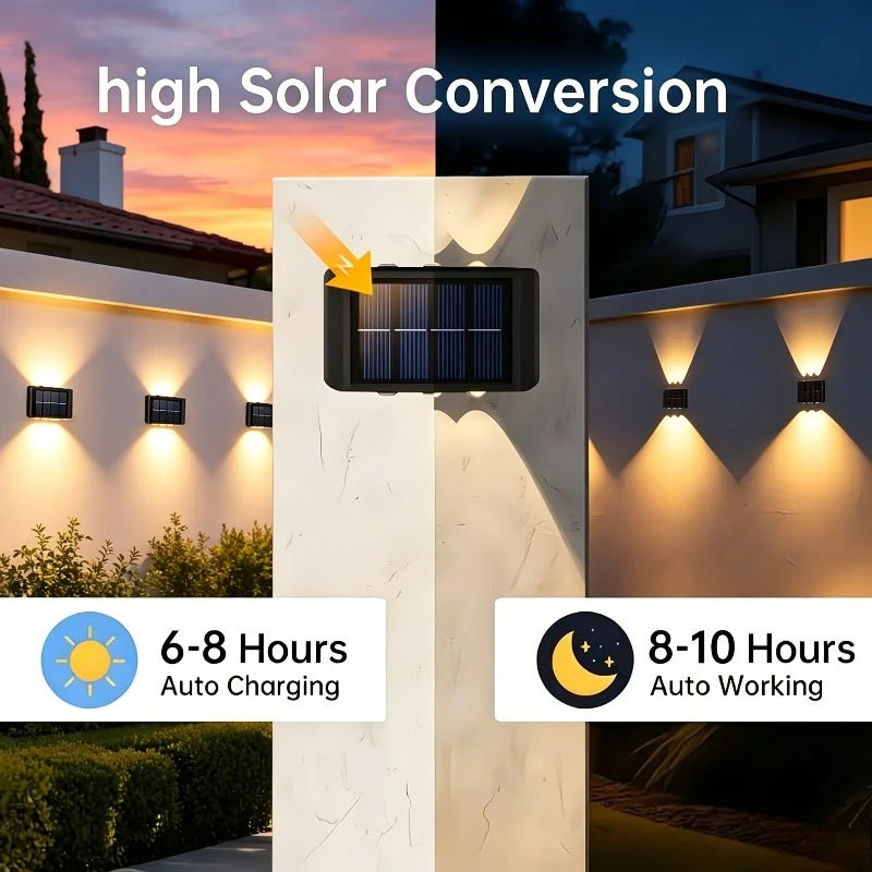 appliques murales solaires led modernes noires étanches leds intégrées extérieurambiante jardin terrace cloison moderne