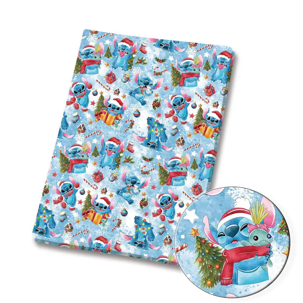 serviette table coton motif dessin animé personnages disney Noël textile maison enfant bleu
