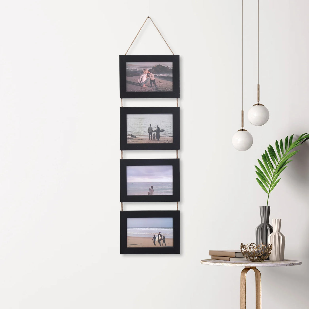 Cadres mural vintage multi compartiments corde texture grunge blanc noir roseclair bleumarin