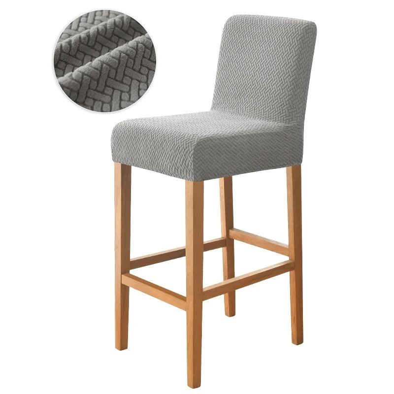 housse chaise haute tissu géométrique moderne gris noir beige marron clairversible élastique occasionnelle restaurant