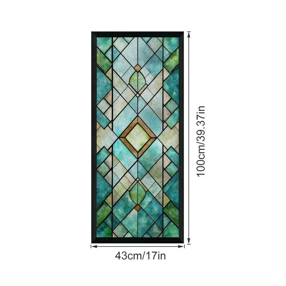 film adhésif vitrail art déco motifs géométriques floraux couleurs vives opaques anti reflets