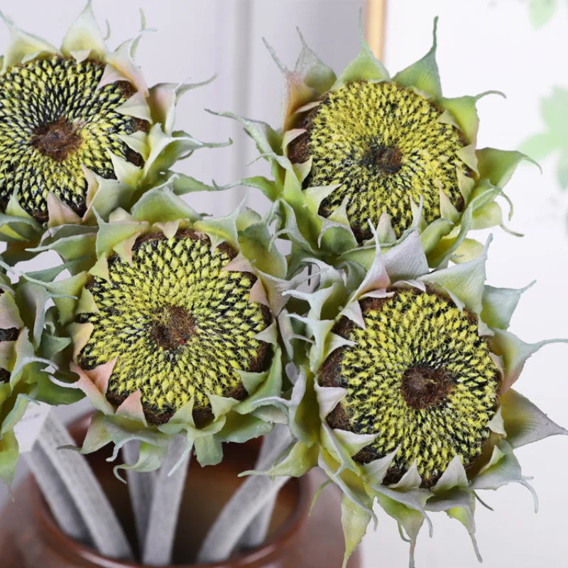 fleurs artificielles tournesols jaunes vert bruns réalistes intérieures mariage anniversaire