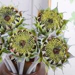 fleurs artificielles tournesols jaunes vert bruns réalistes intérieures mariage anniversaire
