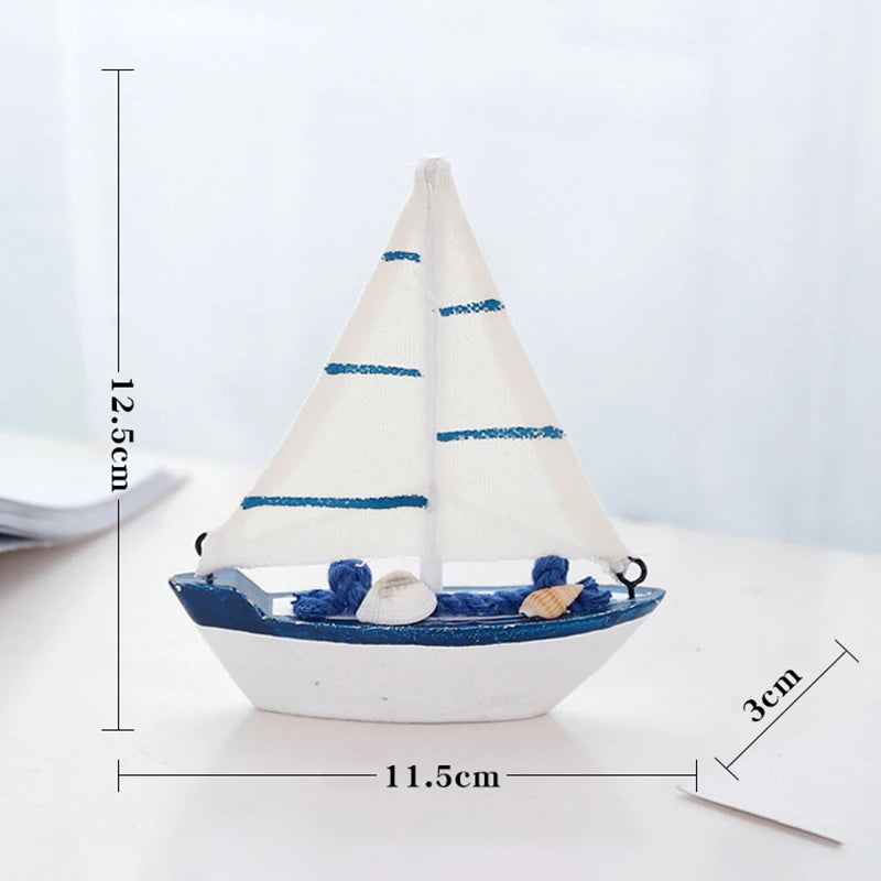décoration nautique bateau voile blanc bleu orange marin artisanal festive anniversaire thuyền gỗ