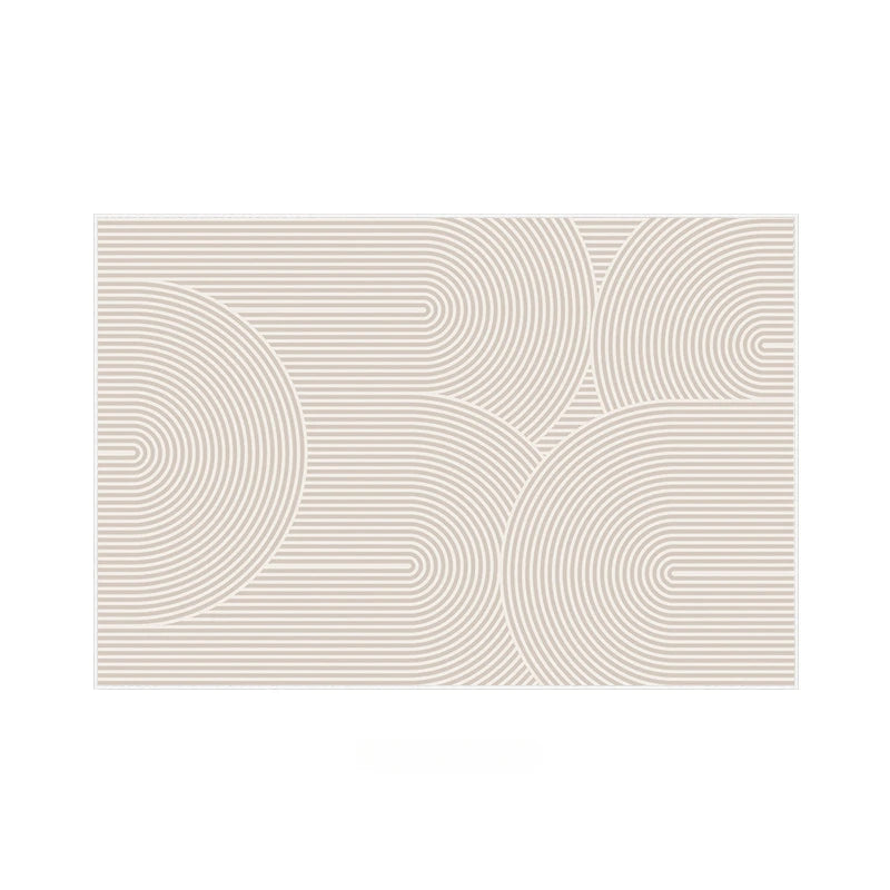 Un motif géométrique abstrait composé de lignes courbes et de formes concentriques crée un effet visuel élégant et sophistiqué.