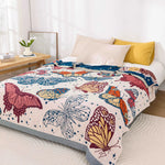 couverture coton multicolore papillons moderne portable voyage printemps automne 200x230cm