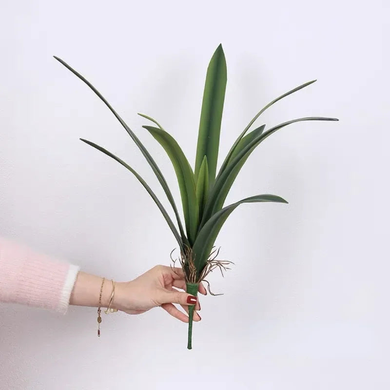 plantes artificielles feuilles vertes modernes decoration exterieure balcon 43cm 53cm 55cm set pièces