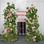 Arche décorative moderne fleurs artificielles vert rose blancextérieur maison événement