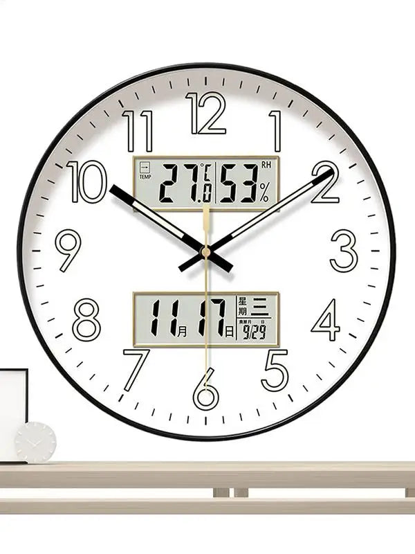 horloge murale moderne horaire température humidité calendrier numérique