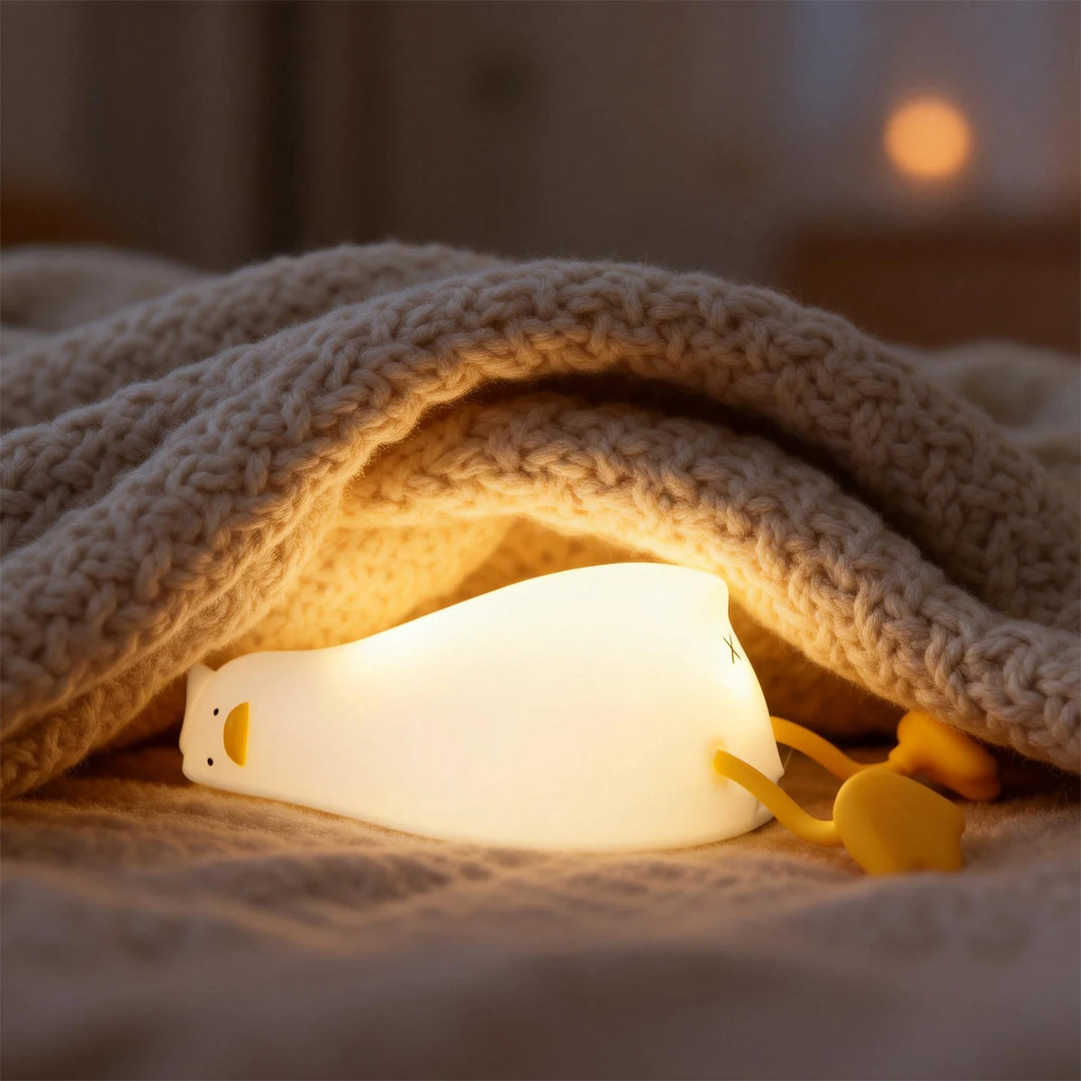 veilleuse canard blanc jaune yeux noirs moderne rechargeable gradation tactile lumière chaude lumière colorée