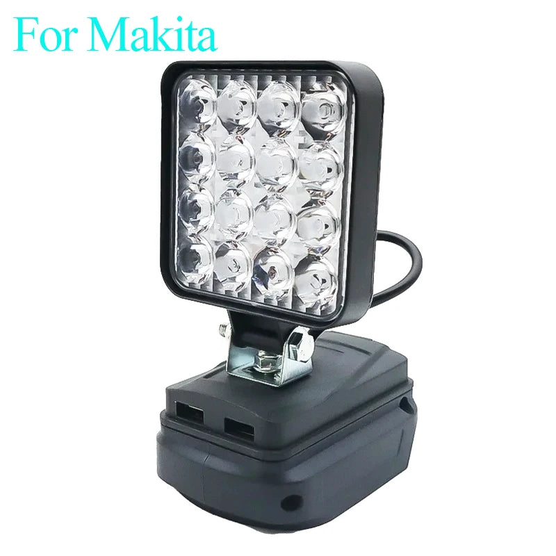 lampe travail led rechargeable batterie lithium portable compact noire jaune rouge moderne