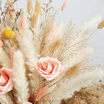 décoration boho bouquet fleurs séchées pampas roses artificielles anniversaire mariage