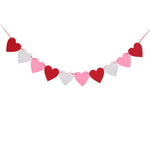 guirlande coeurs feutre rouge rose blanc decoration saint valentin anniversaire mariage festif