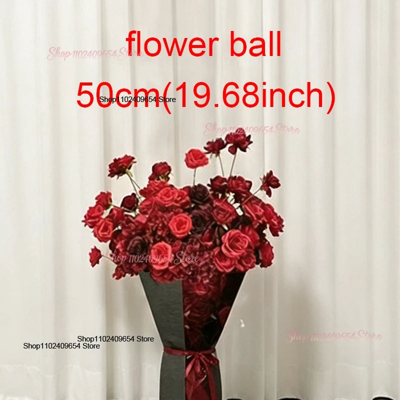 arche decorative fleurs artificielles rouge bordeaux decoration maison event anniversaire mariageintérieur classic