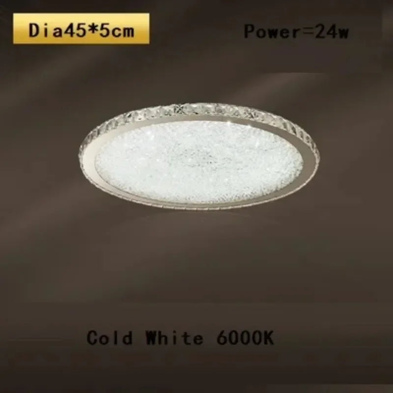plafonnier led moderne cristaux brillants blanc doré élégant télécommande grande taille verre