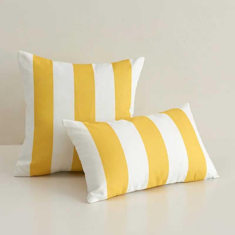 coussin extérieur imperméable jaune zigzag moderne amovible 45x45cm zip polyester