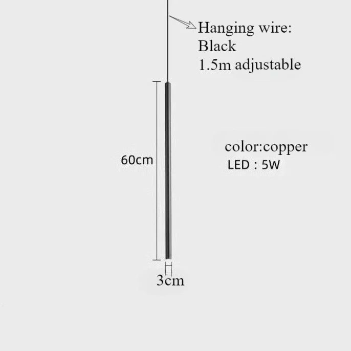 lampe suspendue minimaliste noir doré salon chambre lumière moderne