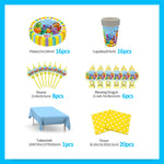 assiettes jetables anniversaire enfants dessins animés fleurs papillons couleurs unies star festive
