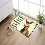 tapis d'entrée antidérapant âne souriant humour moderne beige clair marron clairintérieur extérieur