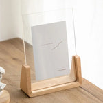 cadre photo moderne minimaliste transparent bois marron clair verre structure bois 10.2x15.2 12.7x17.8 cm