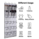 organisateur mural chaussures compartiments tissu polyestère clips suspendus moderne fonctionnel noir pliable