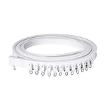 rails rideaux courbés pvc blanc flexible accessoires anneaux boucles poulies supports minimaliste