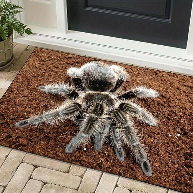 tapis halloween araignée gris noir orange salon entrée résistant décoration maison