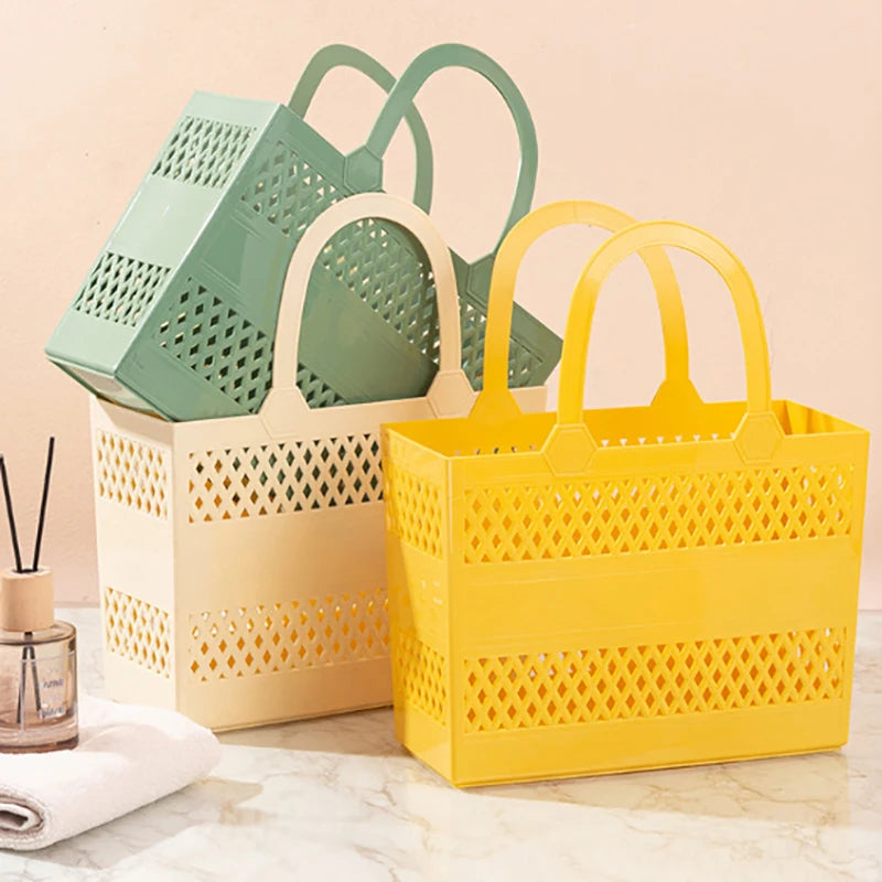 panier rangement vert jaune beige mailles losanges moderne utilitaire serviettes tulipes diffuseur arômes flacons