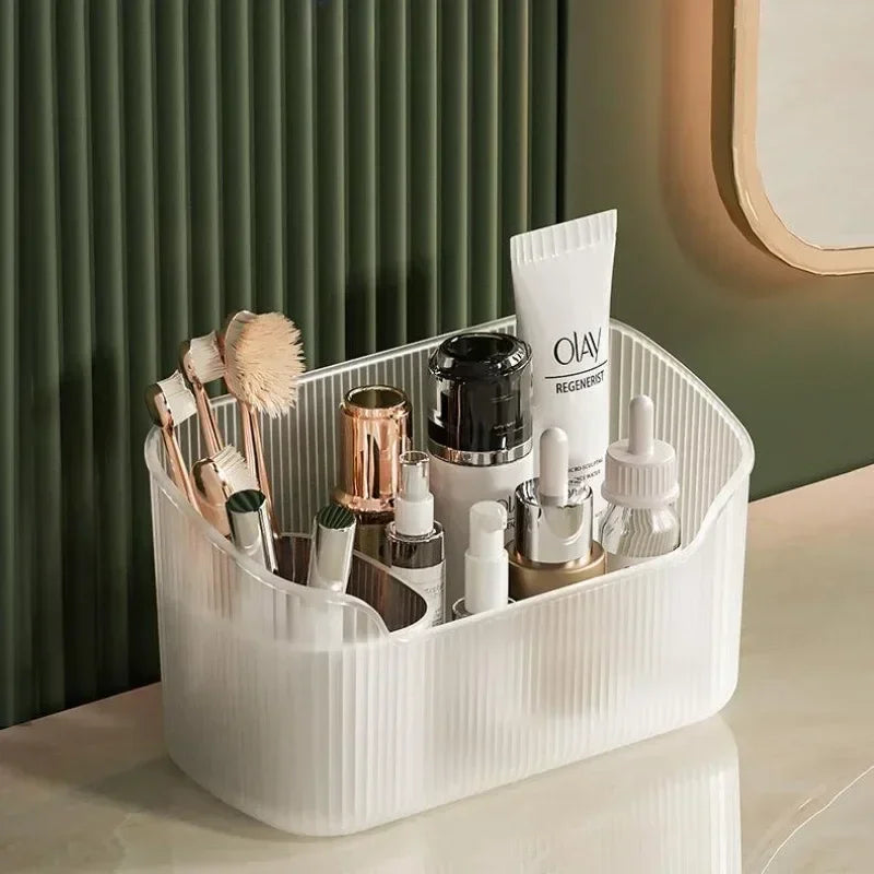 organisateur rangement blanc boîtes stockage grille moderne adhésif cosmétiques brosse maquillage
