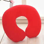coussin voyage bleu rouge gris texturé ergonomique fixations portable polyeste pvc