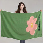 serviette bain coton jaune vert papillons fleurs moderne absorbante douce grandes dimensions