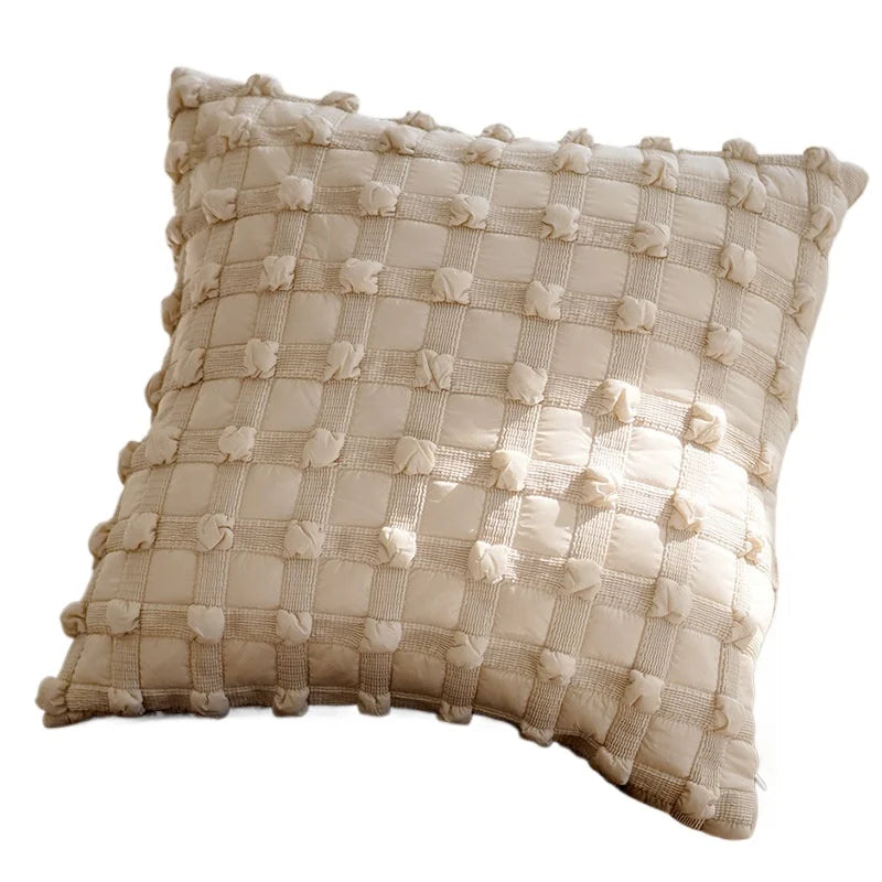 coussin moderne carré brodé motif géométrique noir blanc amovible lavable mousse mémoire forme 45x45cm