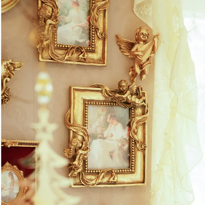 cadres decoratifs or ornements floraux angelots baroque decoration murale fixations murales luxe maison