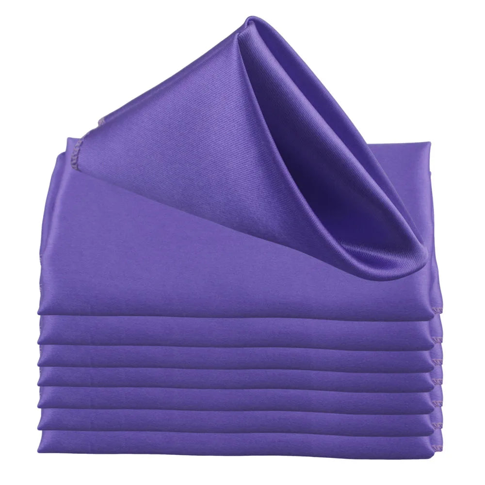 serviettes table satin carrées mariage décoration fête couleur unie classique