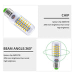 ampoule led e27 e14 56 leds 999 lumens blanc vert grains maïs moderne