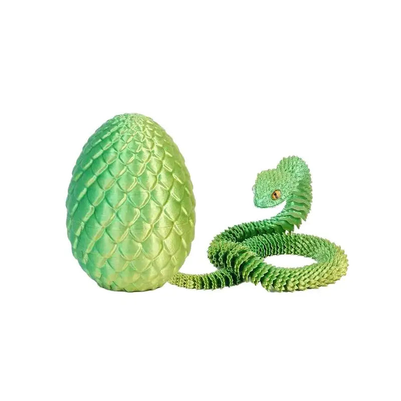 décoration intérieure serpent multicolore réaliste œuf inclusion 30 cm 8.5 cm
