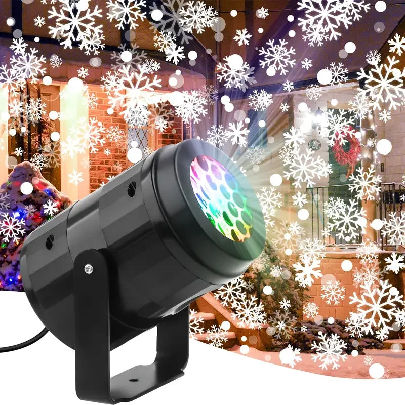 projecteur flocons neige lumière noel décoratif extérieur intérieur led blanc opaque métal festive chambre