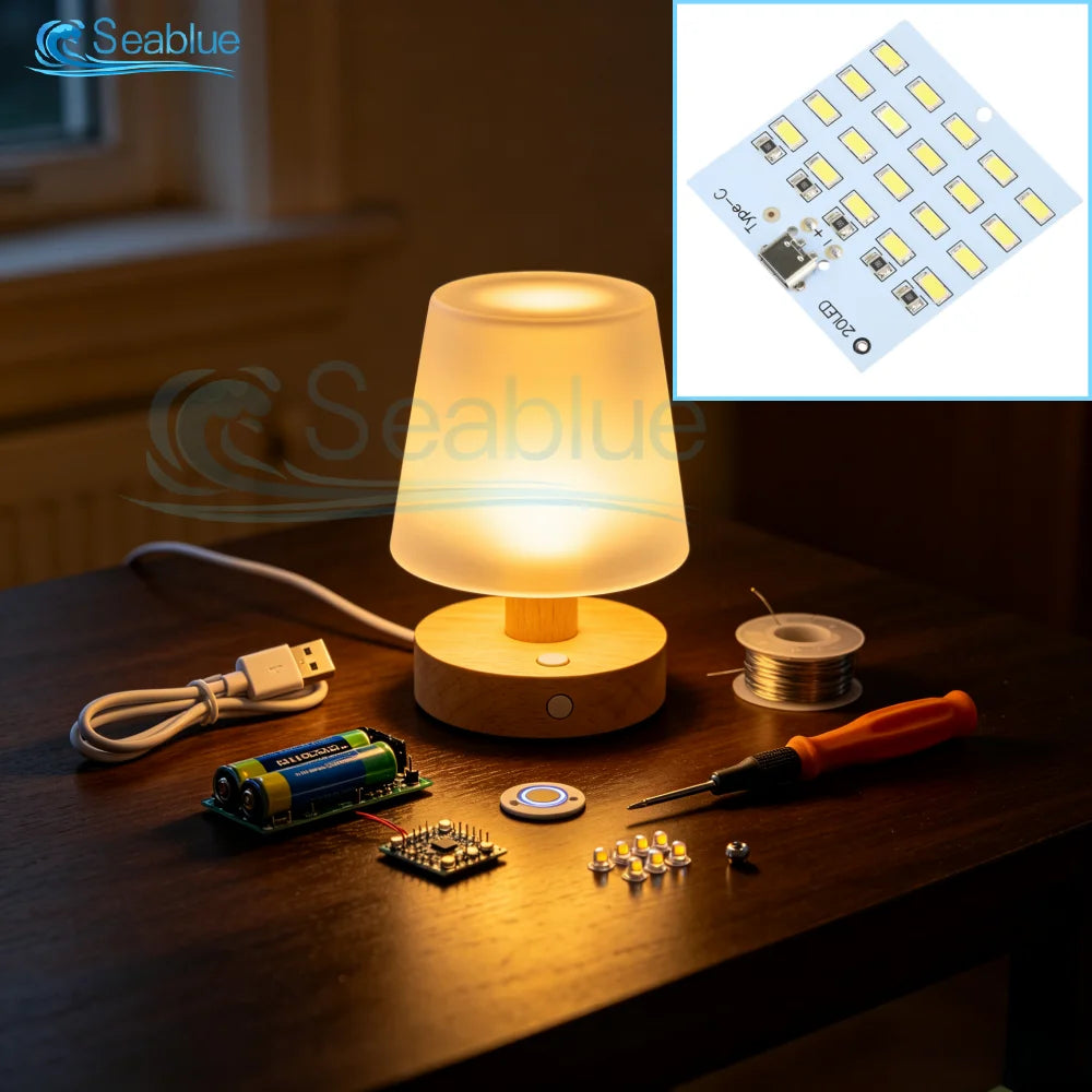 lampe table led 5v 5730 smd blanc bois moderne minimaliste emergency lighting usb rechargeable