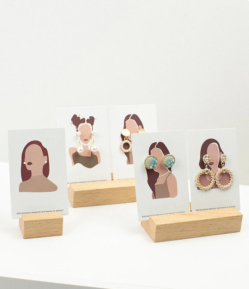 présentoir bijoux bois portable moderne or doré strass clips boucles oreilles anneaux domestique commercial