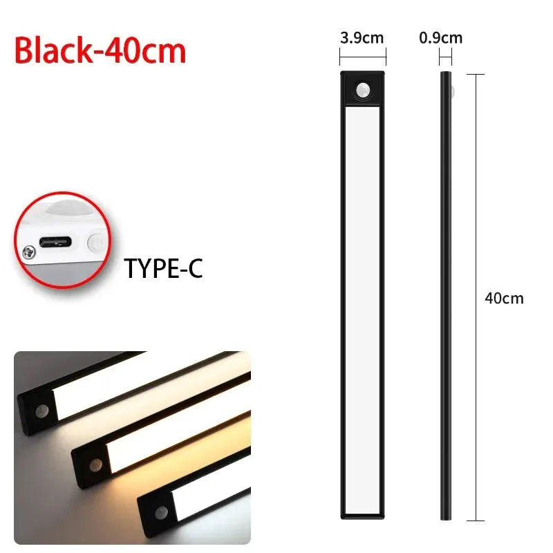 veilleuse led barreau mouvement blanc argenté moderne rechargeable aluminium