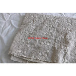 tissu coton lin brodé fleurs 3d beige clair classique decoration maison bricolage nappe oreiller